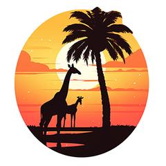 Giraffe Sunset preview